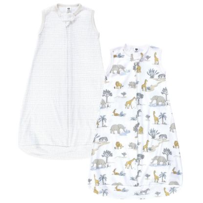 Picture of Hudson Baby Unisex Baby Cotton Wearable Sleeping Bag, Sack, Blanket, Neutral Safari World Sleeveless, 3-9 Months