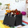 Picture of popoly Large Toy Box Chest Storage with Flip-Top Lid, Collapsible Kids Storage Boxes Container Bins for Toys, Playroom Organizers, 25"x13" x16" (Linen Black)