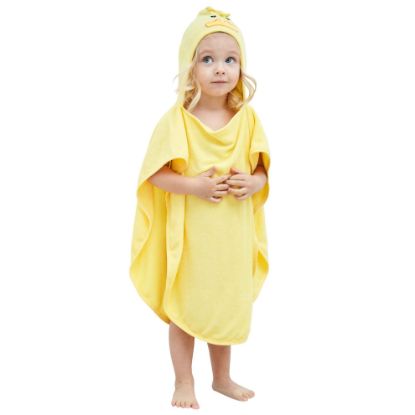 Picture of HIPHOP PANDA Hooded Towel - Rayon Made from Bamboo, Bath Towel with Bear Ears for Newborn, Babie, Toddler, Infant - Absorbent Large Baby Towel - Yellow Duck, 21.5 x 22.5 Inch