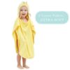 Picture of HIPHOP PANDA Hooded Towel - Rayon Made from Bamboo, Bath Towel with Bear Ears for Newborn, Babie, Toddler, Infant - Absorbent Large Baby Towel - Yellow Duck, 21.5 x 22.5 Inch