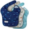 Picture of Tiny Twinkle Mess-Proof Baby Bib - Waterproof Bib for Baby Boy or Girl - Machine Washable - Adjustable Closure - PVC, BPA, & Phthalate Free - Great for Travel - Baby Food Bibs (3 Pack, Sea, Dino)