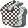 Picture of Tiny Twinkle Mess-Proof Baby Bib - Waterproof Bib for Baby Boy or Girl - Machine Washable - Adjustable Closure - PVC, BPA, & Phthalate Free - Great for Travel - Baby Food Bibs (3 Pack, Checkers Boy)