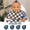 Picture of Tiny Twinkle Mess-Proof Baby Bib - Waterproof Bib for Baby Boy or Girl - Machine Washable - Adjustable Closure - PVC, BPA, & Phthalate Free - Great for Travel - Baby Food Bibs (3 Pack, Checkers Boy)