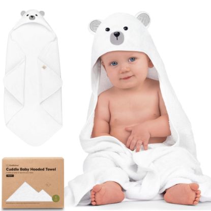 Picture of KeaBabies Baby Hooded Towel - Viscose Derived from Bamboo Baby Towel, Toddler Bath Towel, Infant Towels, Large Hooded Towel, Soft Baby Towels with Hood for Girls, Babies, Newborn Boys (Polar)