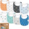 Picture of 8-Pack Organic Baby Bibs for Boys, Girls - Soft Cotton Drooling and Teething Bibs for Baby Girl & Boy, Extra Absorbent, Easy to Clean & Put On for Toddler, Newborn, Infant 0-24 Months (Cosmo)