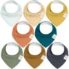Picture of 8-Pack Organic Baby Bandana Bibs for Girls - Super Absorbent Triangle Baby Bibs for Drooling and Teething Infant, 100% Cotton Extra Soft for Newborn, Infant 0-36 Months (Eclipse)