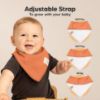 Picture of 8-Pack Organic Baby Bandana Bibs for Girls - Super Absorbent Triangle Baby Bibs for Drooling and Teething Infant, 100% Cotton Extra Soft for Newborn, Infant 0-36 Months (Eclipse)