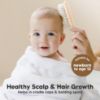 Picture of Baby Hair Brush and Comb Set for Newborn - Wooden Baby Hair Brush Set with Soft Goat Bristle, Baby Brush Set for Newborns, Baby Brush and Comb Set Girl, Boy, Toddler Cradle Cap Brush (Oval, Peach)
