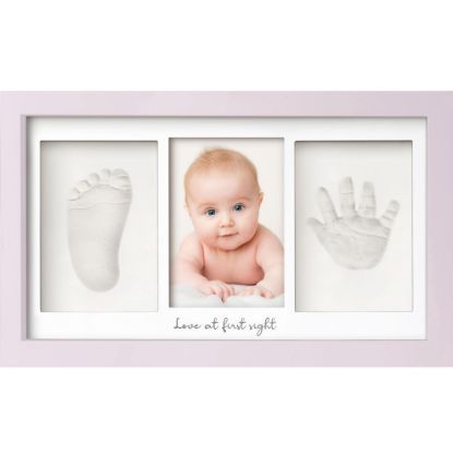 Picture of Baby Hand and Footprint Kit - Clay Handprint Keepsake Frame, Newborn Nursery Picture Frame, Personalized New Mom Gifts for Baby Shower & Registry (Soft Lilac)