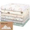 Picture of Organic Burp Cloths Baby Boy, Girl - 6-Pack Large Cotton Burping Cloths for Babies, Spit Up Rags, Super Absorbent, Ultra Soft Newborn Cloth Rag, Gender Neutral, Machine Washable, Durable (Prairie)