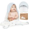Picture of KeaBabies Hooded Baby Towel for Newborn - Viscose Derived from Bamboo Large Baby Bath Towels with Hood for Boys, Girls, Toddler, Extra Absorbent & Soft Newborn Bath Essentials (Blue Whale)