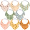 Picture of 8-Pack Organic Baby Bandana Bibs for Girls - Super Absorbent Triangle Baby Bibs for Drooling and Teething Infant, 100% Cotton Extra Soft for Newborn, Infant 0-36 Months (Countryside)
