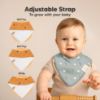 Picture of 8-Pack Organic Baby Bandana Bibs for Girls - Super Absorbent Triangle Baby Bibs for Drooling and Teething Infant, 100% Cotton Extra Soft for Newborn, Infant 0-36 Months (Countryside)