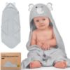 Picture of KeaBabies Hooded Baby Towel for Newborn - Viscose Derived from Bamboo Large Baby Bath Towels with Hood for Boys, Girls, Toddler, Extra Absorbent & Soft Newborn Bath Essentials (Elephant)