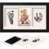 Picture of Inkless Hand and Footprint Kit, Boy, Girl, Newborn Keepsake - No Mess Ink Pad for Baby Handprint, Clean Touch Dog Paw Print Kit, Personalized Baby Shower Gifts, First Mother's Day (Onyx Black)
