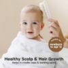Picture of Baby Hair Brush and Comb Set for Newborn - Wooden Baby Hair Brush Set with Soft Goat Bristle, Baby Brush Set for Newborns, Baby Brush and Comb Set Girl, Boy, Toddler Cradle Cap Brush (Oval, Vanilla)