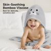 Picture of KeaBabies Hooded Baby Towel for Newborn - Viscose Derived from Bamboo Large Baby Bath Towels with Hood for Boys, Girls, Toddler, Extra Absorbent & Soft Newborn Bath Essentials (Seal)