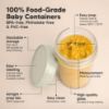 Picture of KeaBabies 4pk 8oz Glass Baby Food Containers with Lids - Leak-Proof, Microwavable Small Glass Jars, Baby Purees & Toddler Snack Storage Containers, BPA-Free, Dishwasher & Freezer Safe (Sage)