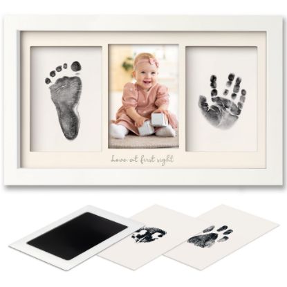 Picture of Inkless Hand and Footprint Kit, Boy, Girl, Newborn Keepsake - No Mess Ink Pad for Baby Handprint, Clean Touch Dog Paw Print Kit, Personalized Baby Shower Gifts, First Mother's Day (Alpine White)