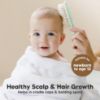 Picture of Baby Hair Brush and Comb Set for Newborn - Wooden Baby Hair Brush Set with Soft Goat Bristle, Baby Brush Set for Newborns, Baby Brush and Comb Set Girl, Boy, Toddler Cradle Cap Brush (Oval, Sage)