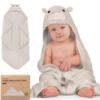Picture of KeaBabies Hooded Baby Towel for Newborn - Viscose Derived from Bamboo Large Baby Bath Towels with Hood for Boys, Girls, Toddler, Extra Absorbent & Soft Newborn Bath Essentials (Hippo)