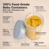 Picture of KeaBabies 4pk 8oz Glass Baby Food Containers with Lids - Leak-Proof, Microwavable Small Glass Jars, Baby Purees & Toddler Snack Storage Containers, BPA-Free, Dishwasher & Freezer Safe (Slate)