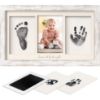 Picture of Inkless Hand and Footprint Kit, Boy, Girl, Newborn Keepsake - No Mess Ink Pad for Baby Handprint, Clean Touch Dog Paw Print Kit, Personalized Baby Shower Gifts, First Mother's Day (Vintage White)