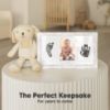 Picture of Inkless Hand and Footprint Kit, Boy, Girl, Newborn Keepsake - No Mess Ink Pad for Baby Handprint, Clean Touch Dog Paw Print Kit, Personalized Baby Shower Gifts, First Mother's Day (Vintage White)