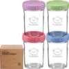 Picture of KeaBabies 4pk 8oz Glass Baby Food Containers with Lids - Leak-Proof, Microwavable Small Glass Jars, Baby Purees & Toddler Snack Storage Containers, BPA-Free, Dishwasher & Freezer Safe (Nord)