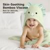 Picture of KeaBabies Hooded Baby Towel for Newborn - Viscose Derived from Bamboo Large Baby Bath Towels with Hood for Boys, Girls, Toddler, Extra Absorbent & Soft Newborn Bath Essentials (Triceratops)