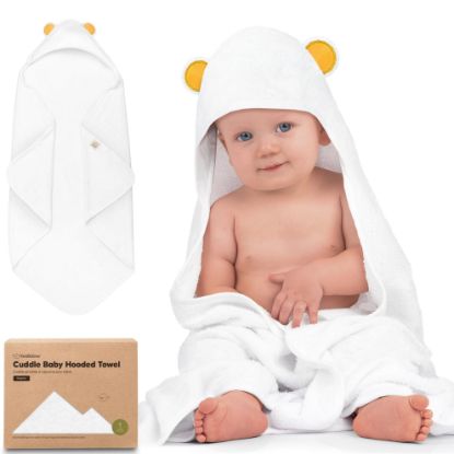 Picture of KeaBabies Hooded Baby Towel for Newborn - Viscose Derived from Bamboo Large Baby Bath Towels with Hood for Boys, Girls, Toddler, Extra Absorbent & Soft Newborn Bath Essentials (Bear)