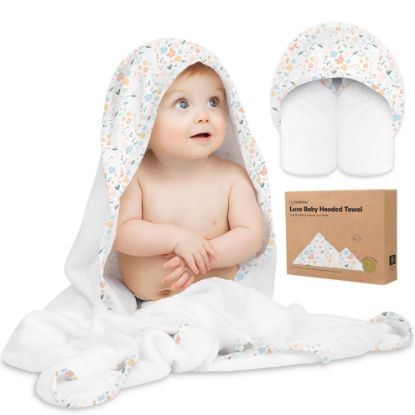 Picture of KeaBabies Baby Hooded Towel - Viscose Derived from Bamboo Baby Towel, Toddler Bath Towel, Infant Towels, Large Hooded Towel, Soft Baby Towels with Hood for Girls, Babies, Newborn Boys(Wildflowers)