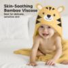 Picture of KeaBabies Hooded Baby Towel for Newborn - Viscose Derived from Bamboo Large Baby Bath Towels with Hood for Boys, Girls, Toddler, Extra Absorbent & Soft Newborn Bath Essentials (Tiger)