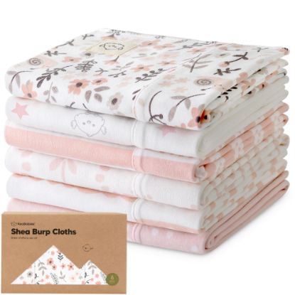 Picture of Organic Burp Cloths Baby Boy, Girl - 6-Pack Large Cotton Burping Cloths for Babies, Spit Up Rags, Super Absorbent, Ultra Soft Newborn Rag, Gender Neutral, Machine Washable, Durable(Sweet Charm)