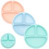 Picture of WeeSprout Suction Plates for Babies & Toddlers - 100% Silicone, Dinnerware Stays Put, Divided Design for Picky Eaters, Microwave & Dishwasher Friendly, 3 Pack