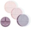 Picture of WeeSprout Suction Plates with Lids for Babies & Toddlers, 100% Silicone Dinnerware Stays Put, Divided Design for Picky Eaters, Microwave & Dishwasher Friendly, 3 Pack (Matte Pink, Purple, Blush Pink)
