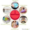 Picture of WeeSprout Suction Plates with Lids for Babies & Toddlers - 100% Silicone, Dinnerware Stays Put, Divided Design for Picky Eaters, Microwave & Dishwasher Friendly, 3 Pack