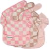 Picture of Tiny Twinkle Mess-Proof Baby Bib - Waterproof Bib for Baby Girl - Machine Washable - Adjustable Closure - PFAS, PVC, BPA, Phthalate Free - Baby Food Bibs (3 Pack, Checkers Girl)