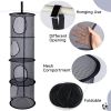 Picture of Basumee Stuffed Animals Net or Hammock 2 Pcs Stuffed Animals Storage Toy Net Hammock for Stuffed Animals Organizer Mesh Hammock Kids Girls Room Decor, Black, 4 Tiers