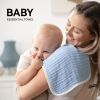 Picture of Synrroe Burp Cloths Large, Muslin Burp Cloths for Baby Girls and Boys, Pack of 10 Extra Absorbent and Soft Muslin, 6 Layers 20 by 10 Inches 100% Cotton (Blue 10 Pack)