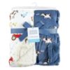 Picture of Hudson Baby Unisex Baby Plush Mink and Sherpa Blanket, Boy Farm Animals, One Size