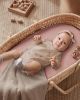Picture of Blissful Diary Muslin Bassinet Sheets for Baby Girls Boys, Boho Soft Cotton Fitted for Oval Hourglass Rectangle Mattress, 2 Pack(Cream&Pink)