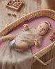 Picture of Blissful Diary Muslin Bassinet Sheets for Baby Girls Boys, Boho Soft Cotton Fitted for Oval Hourglass Rectangle Mattress, 2 Pack(Sunshine&Blush Pink)