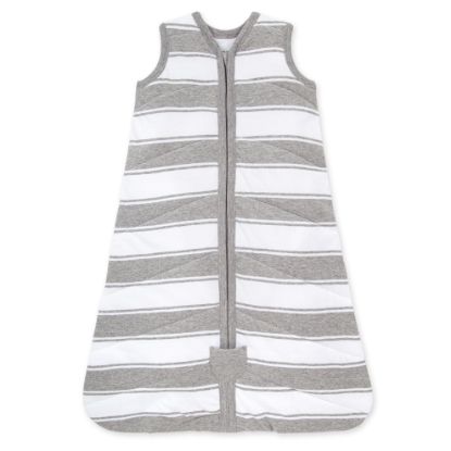Picture of Burt's Bees Baby Baby Beekeeper Wearable Blanket, 100% Organic Cotton, Swaddle Transition Sleeping Bag, Quilted Grey Rugby, Medium