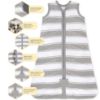Picture of Burt's Bees Baby Baby Beekeeper Wearable Blanket, 100% Organic Cotton, Swaddle Transition Sleeping Bag, Quilted Grey Rugby, Medium