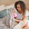 Picture of Muslin Swaddle Blankets for Newborn, 3 Pack Breathable Soft Receiving Blanket, Large 38 x 40 inches Swaddle Wrap Burping Clothes Diapers, Essentials Infant Shower Items, Toddler Gift (Rainbow & Grid)