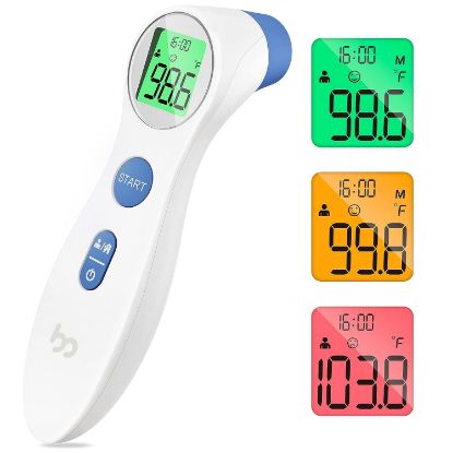 Picture of Forehead Thermometer for Adults and Kids, Digital Touchless Thermometer for Baby, Infants and Toddlers, 3 Color Fever Alarm, FSA HSA Eligible,1s Fast Accurate Reading, Non Contact