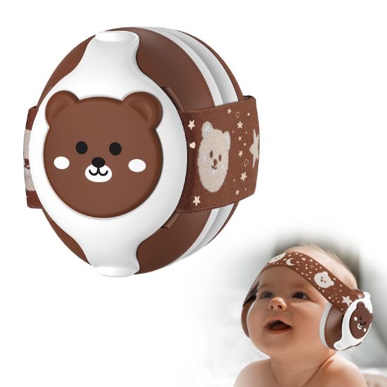Picture of Baby Ear Protection,Bear Baby Headphones Noise Cancelling for Infant Hearing Protection Ages 0-36 Months with Adjustable Headband,25dB NRR Baby Earmuffs,Ideal Baby Travel Essentials for Sleep