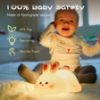 Picture of NesveCit Ghost Night Light, Adorable LED Night Lamp, Silicone Dimmable Nursery Nightlight for Nursery, Silicone Rechargeable Bedside Touch Night Lights for Halloween Decor
