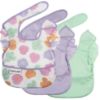 Picture of Tiny Twinkle Mess-Proof Baby Bib - Waterproof Bib for Baby Girl - Machine Washable - Adjustable Closure - PVC, BPA, & Phthalate Free - Great for Travel - Baby Food Bibs (3 Pack, Floral Pop)